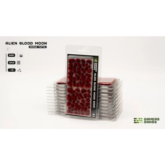 Gamers Grass Alien Blood Moon – 6 mm (Wild) | Czerwone kępki trawy do dioram fantasy i sci-fi